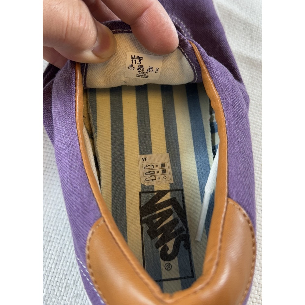 Vans Shoes Mens Size 11.5 Purple Canvas Low Top Lace Up Casual Skate Sneakers - Picture 8 of 10